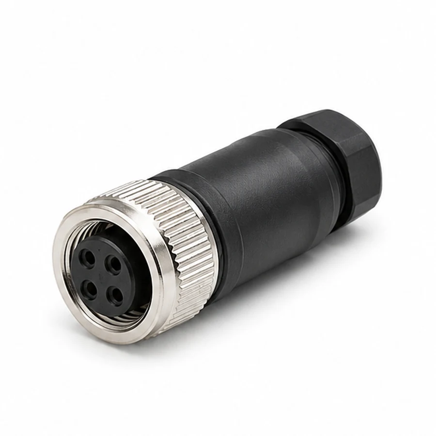 Product view of M12 A-coded 4-pin Female Straight