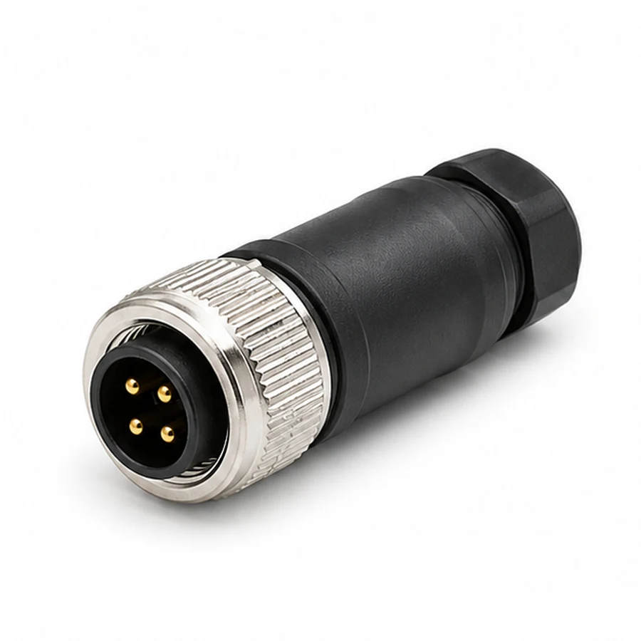 Product view of M12 A-coded 4-pin Male Straight