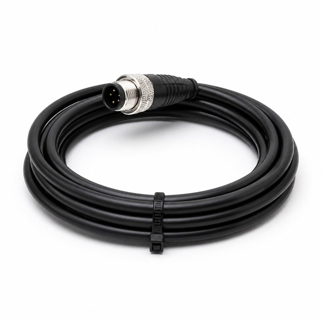 Example M12 sensor cable prepared for sample review